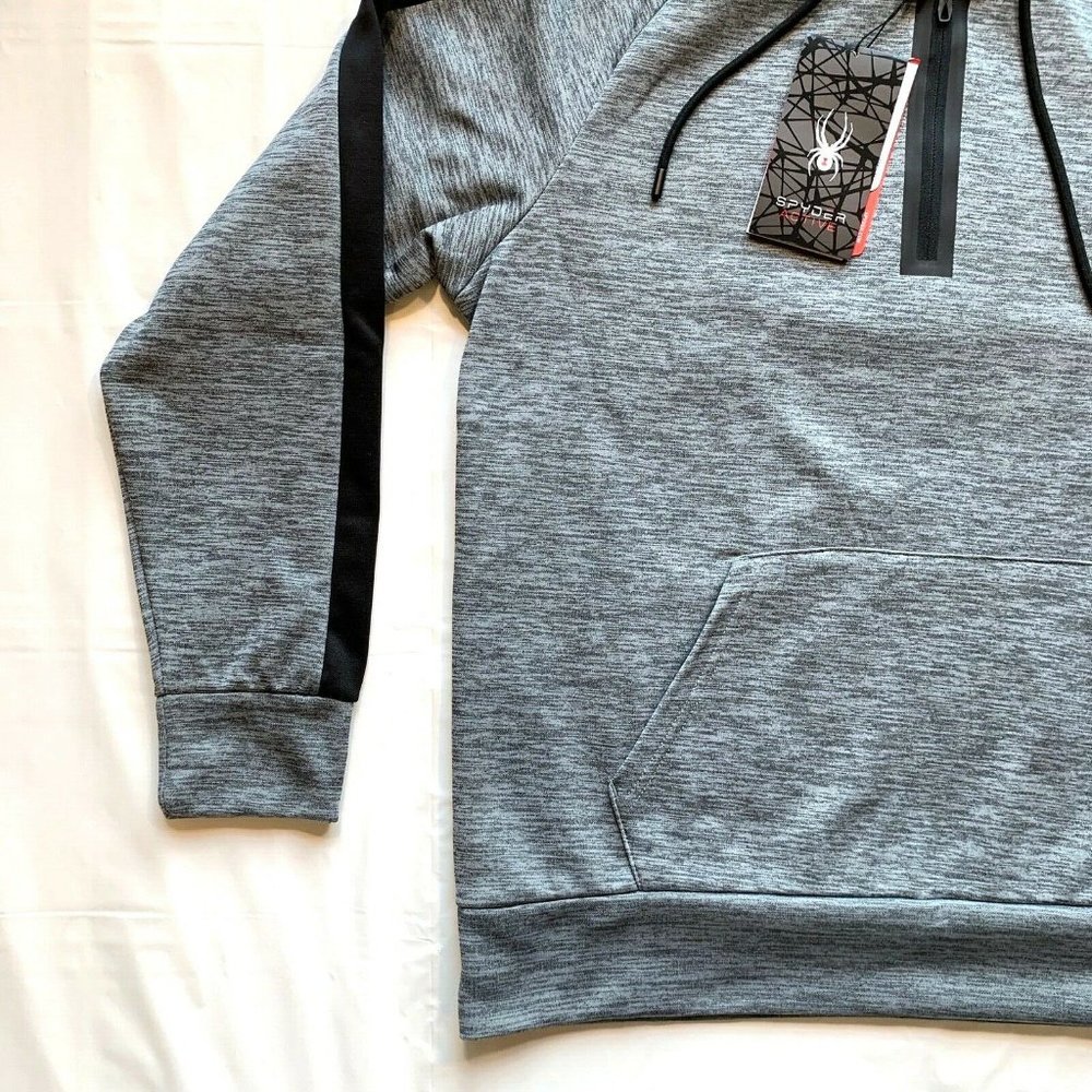 NWT Spyder Active Hoodie Sweatshirt Pullover Mens Large ProWEB Zip Fleece‎ Lined - Picture 8 of 12